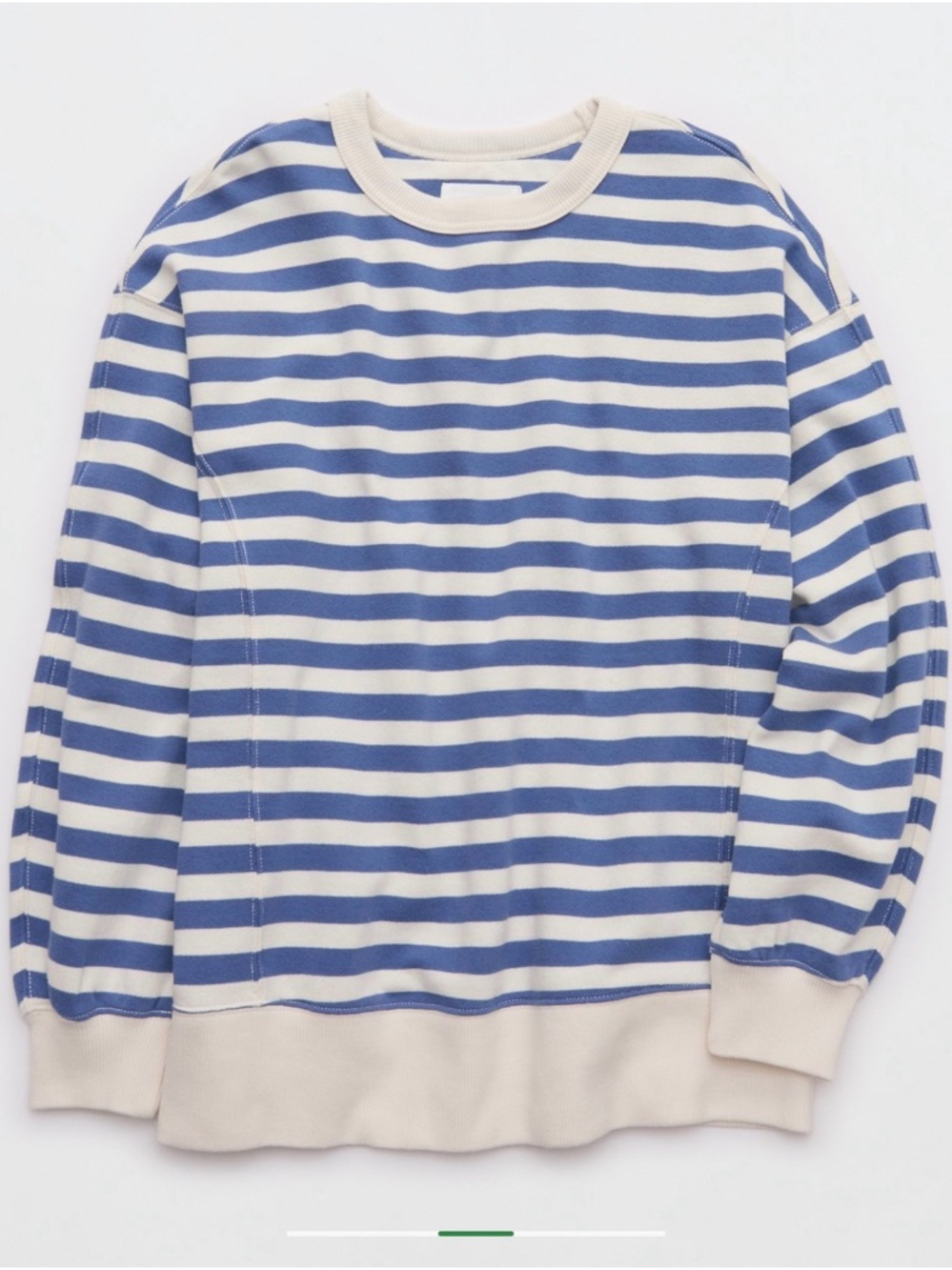 Aerie Go-To Sweatshirt Size XS Blue/Natural Stripe